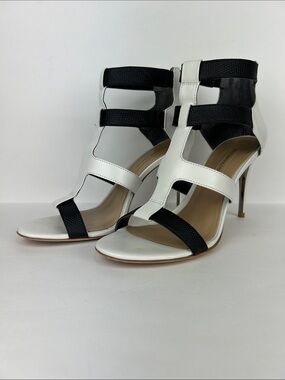 BCBGMAXAZRIA Palmer Black and White Leather Shoes size 9 1/2